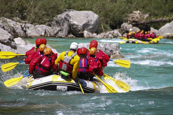 Rafting on the Soca River in Slovenia