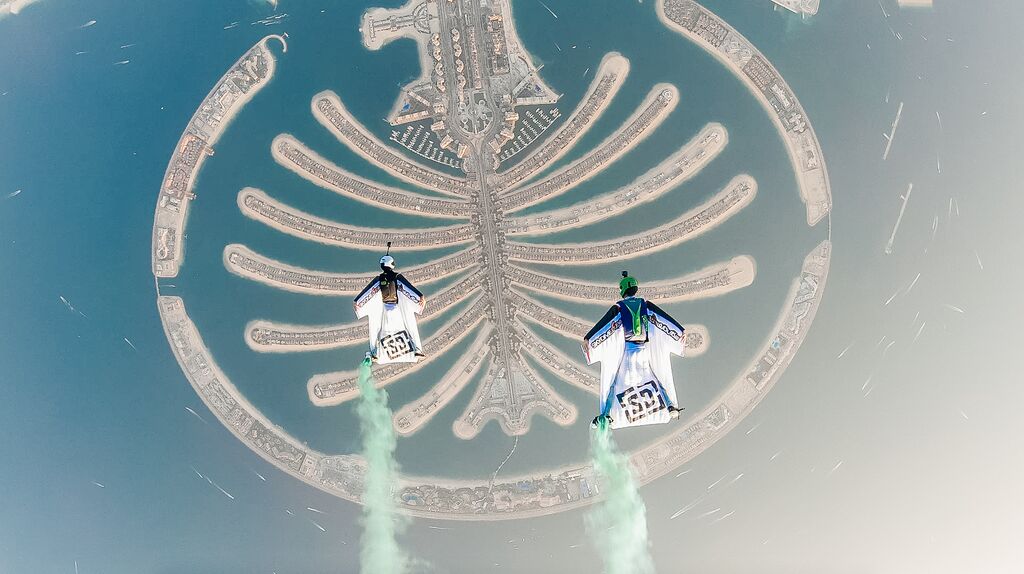 Skydiving over Palm Jumeirah