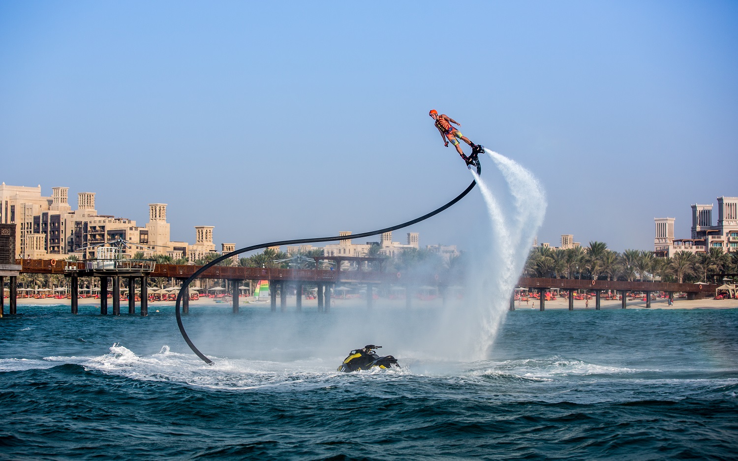 Flyboarding on Arabian Gulf