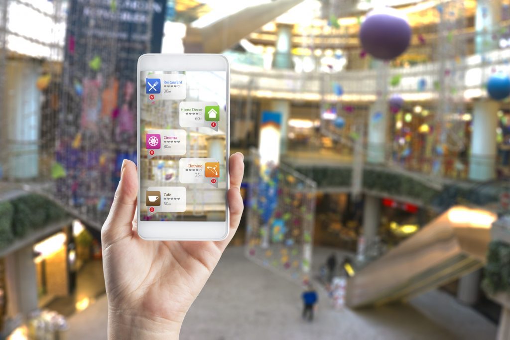 augmented reality used in shopping mall