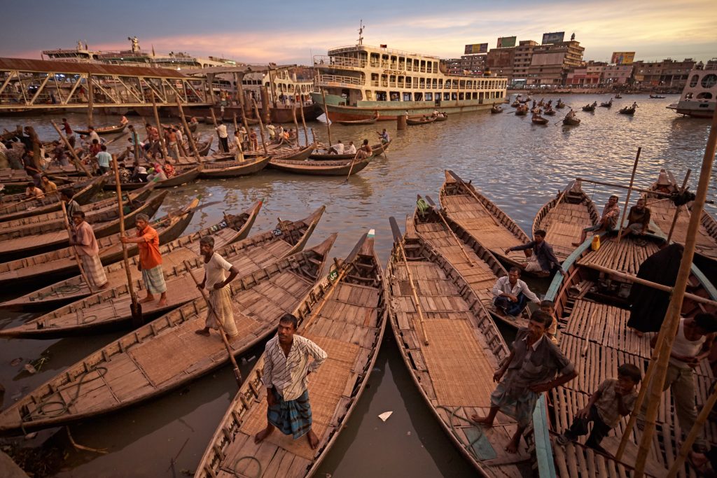 Water taxis awaiting passengers