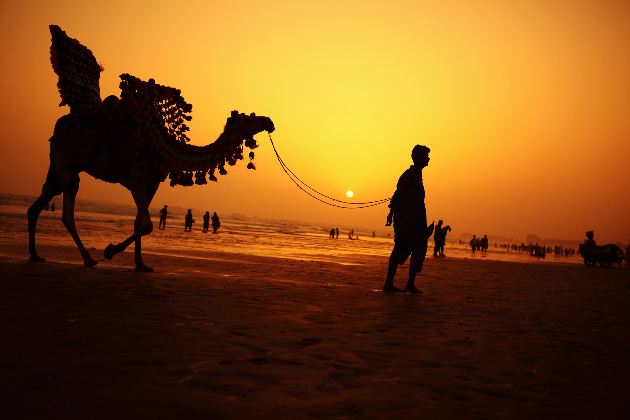 Man with camel at Sea View Beach