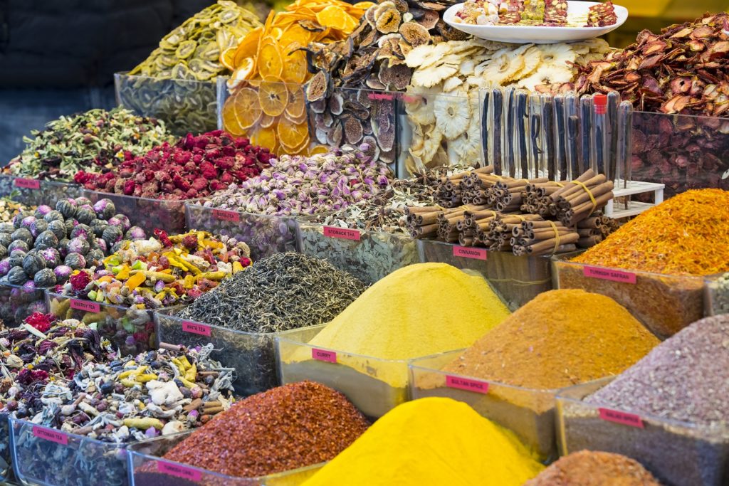 spice buckets at Egyptian Market-Turkey