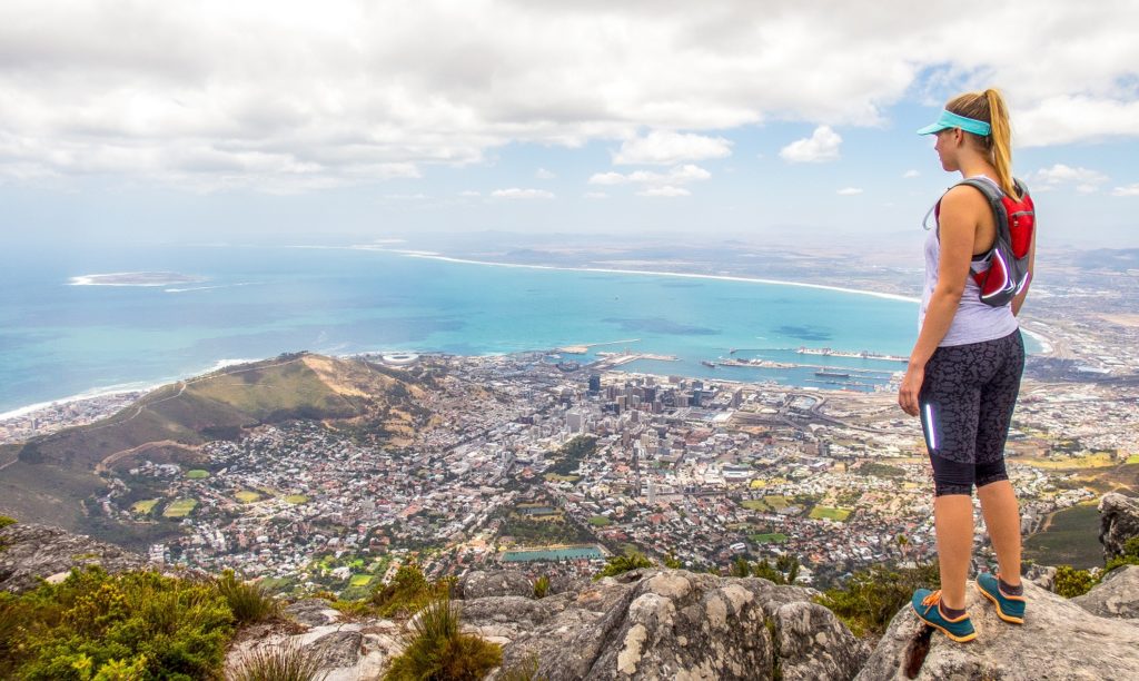 woman hiking in cape town-south africa