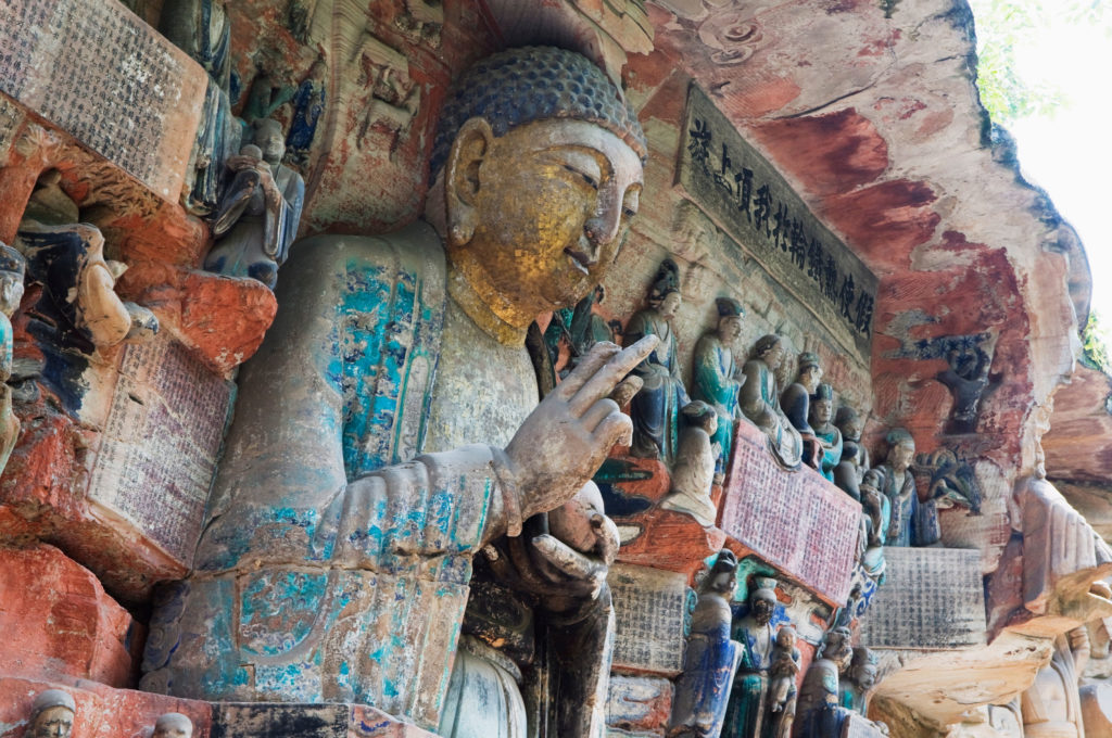 Tour the Dazu Buddhist rock sculptures when you travel, UNESCO World Heritage Site, Chongqing Municipality, China, Asia.